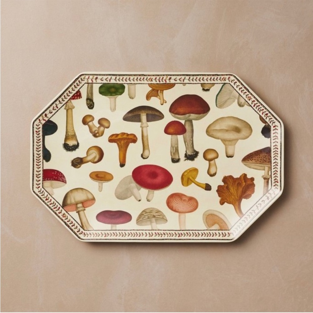 Mushrooms Tray by John Derian for Target • Octagonal Serving Tray Fall Assorted